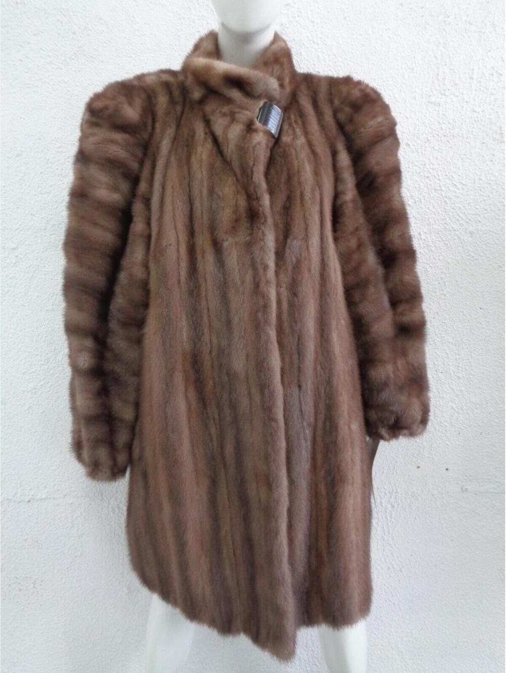 MINT CANADIAN LUTETIA MINK FUR COAT JACKET WOMEN WOMAN SIZE 12 LARGE